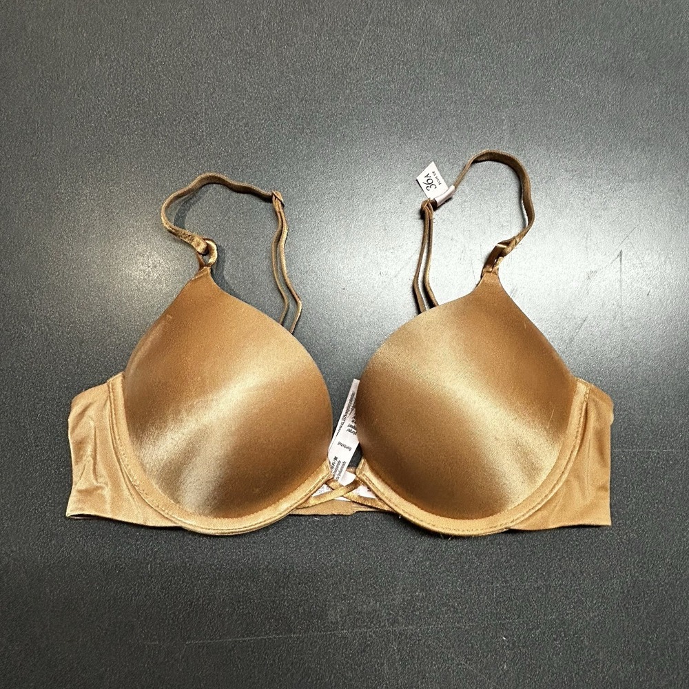 Victoria's Secret Bombshell Adds-2-Cup Push-Up Bra Nude 36A New